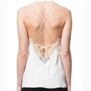 Cami NYC Silk Lace Camisole Top in white size X Small